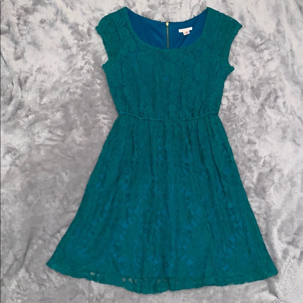 Xhilaration Teal Lace Dress
